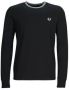 Fred Perry T-shirt met lange mouwen met dubbele lijn en M9602 Logo zwart Black Heren - Thumbnail 1