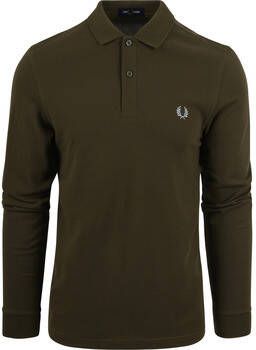 Fred Perry T-shirt Longsleeve Polo Donkergroen