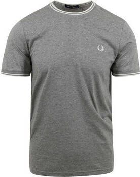 Fred Perry Klassieke Dubbele Streep T-shirt Grijs Gray Heren