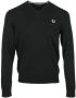 Fred Perry Klassieke V-hals Trui Black Heren - Thumbnail 1