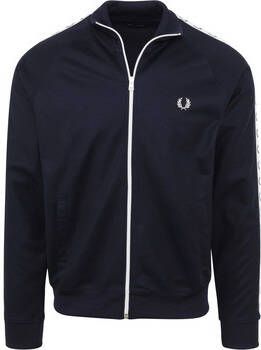 Fred Perry Sweater Taped Track Jacket Carbon Blauw