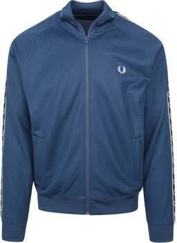 Fred Perry Sweater Taped Track Jacket Mid Blauw