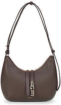 Furla Chocoladebruine Crossbody Tas met Cilinderlogo Brown Dames