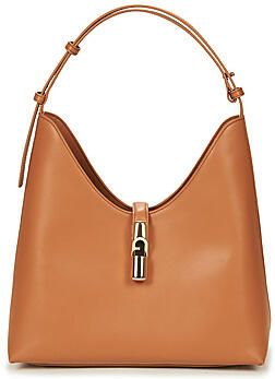 Furla leren schoudertas Goccia M cognac - Foto 7