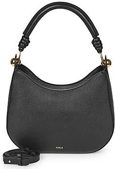 Furla Zwarte leren schoudertas met gouden rits Black Dames - Foto 5