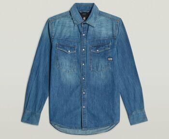 G-Star Raw Overhemd Lange Mouw D23616-D252 SLIM DENIM-D891 FADED CRICKET