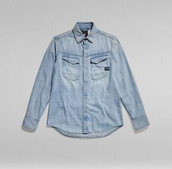 G-Star Raw Overhemd Lange Mouw D23616-D252 SLIM DENIM-G342 SUN FADED BLUE MIST