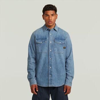 G-Star Raw Overhemd Lange Mouw D29312-D252 MARINE SLIM SHIRT LS DNM-H090 FADED AZURA BLUE - Foto 10