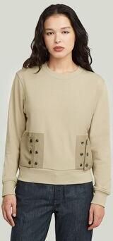 G-Star RAW Heritage Hardware Snaps Sweater Beige Dames