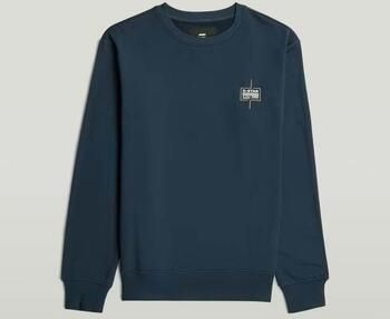 G-Star RAW Logo Sweater Donkerblauw Heren