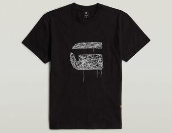 G-Star Raw T-shirt D25674-C336 STUTCH BURGER-6484 DK BLACK