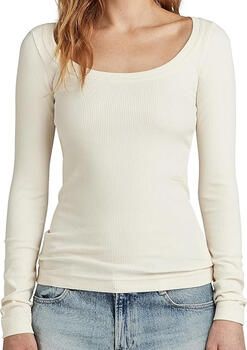G-Star RAW Slim Rib Scoop Top Beige Dames - Foto 2