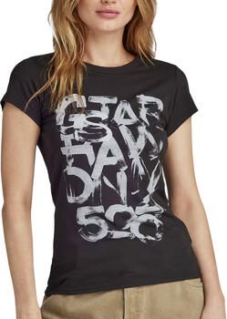 G-Star RAW Graphic 2 Slim Top Zwart Dames