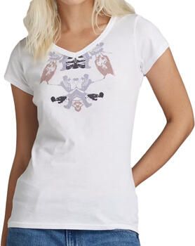 G-Star RAW Look Book Graphic Slim V-Hals Top Wit Dames