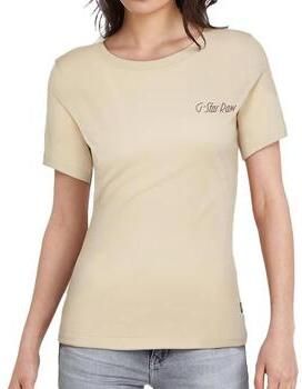 G-Star RAW Chest Graphic Optic Slim Top Beige Dames