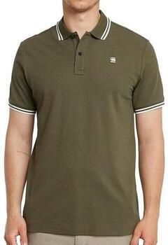 G-Star RAW Striped Collar Slim Polo Groen Heren