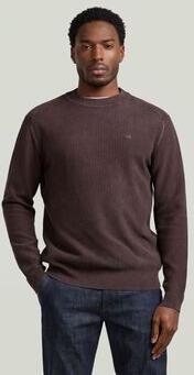 G-Star RAW Washed Gebreide Trui Bruin Heren - Foto 7