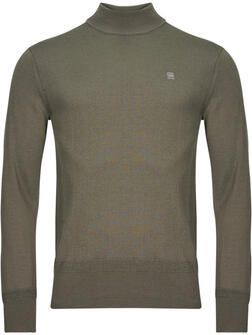 G-Star RAW Premium Core Gebreide Mock Neck Trui Bruin Heren