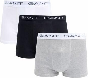 Gant Boxers Boxershorts Trunk 3-Pack Zwart Grijs Wit