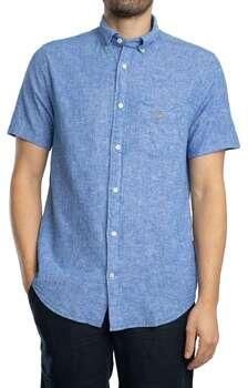 Gant Overhemd Korte Mouw Normaal katoenlinnen overhemd met korte mouwen