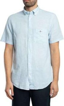 Gant Overhemd Korte Mouw Normaal katoenlinnen overhemd met korte mouwen