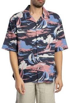 Gant Overhemd Korte Mouw Rel Sailing Print Shirt met korte mouwen