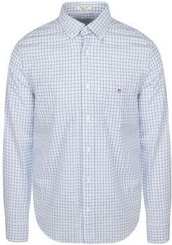 Gant Overhemd Lange Mouw Casual Overhemd Poplin Ruit Blauw