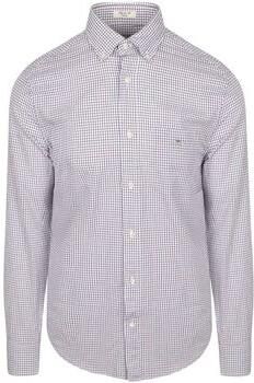 Gant Overhemd Lange Mouw Casual Overhemd Poplin Ruit Blauw Rood