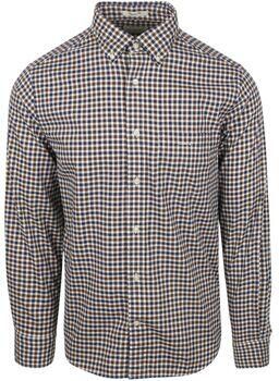 Gant Overhemd Lange Mouw Casual Overhemd Twill Ruit Bruin