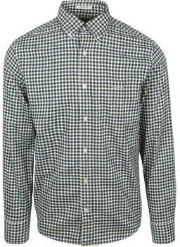 Gant Overhemd Lange Mouw Casual Overhemd Twill Ruit Groen
