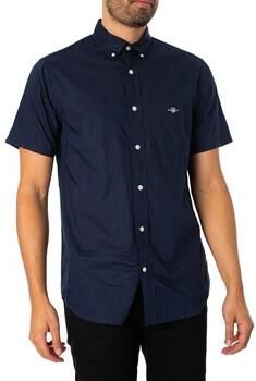 Gant Overhemd met korte mouwen Regular fit poplin overhemd licht slijtvast easy care