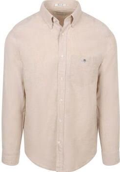 Gant Overhemd Lange Mouw Overhemd Cotton Linen Beige