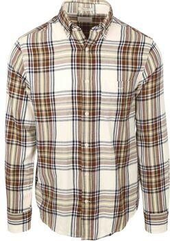 Gant Overhemd Lange Mouw Overhemd Flanel Ruit Ecru - Foto 4