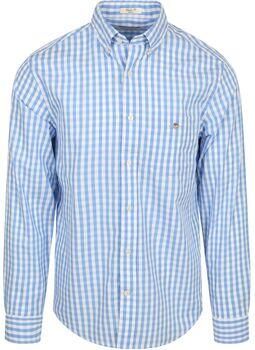 Gant Overhemd Lange Mouw Overhemd Gingham Poplin Classic Blauw