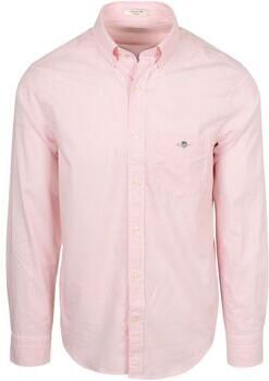 Gant Overhemd Lange Mouw Poplin Banker Overhemd Streep Roze