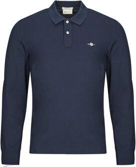 Gant Donkerblauwe polo met lange mouwen en 2 knopen Blue Heren - Foto 5