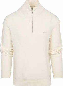 Gant Ecru Trui met Merinowol Mix White Heren