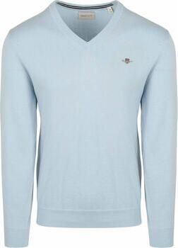 Gant Sweater Pullover V-Hals Lichtblauw
