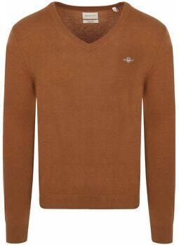 Gant Sweater Pullover V-Hals Woolblend Camel