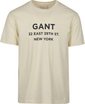 Gant T-shirt Graphic Logo Ecru