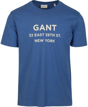 Gant T-shirt Graphic Logo Rich Blauw