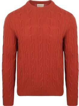 Gant Trui Pullover Crewneck Lambswool Cable Modern Rust