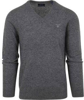 Gant Sweater Trui Lamswol Antraciet