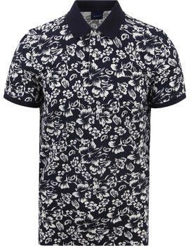 Gant T-shirt Polo Bloemen Donkerblauw