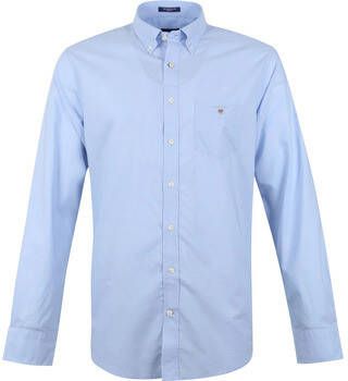 Gant Overhemd Lange Mouw Casual Overhemd Broadcloth Hamptons Blauw