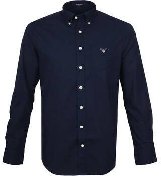 Gant Overhemd Lange Mouw Casual Overhemd Broadcloth Marine