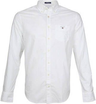 Gant Overhemd Lange Mouw Casual Overhemd Oxford Wit