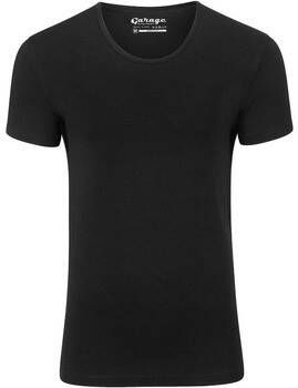 Garage T-shirt Stretch Basic Zwart Diepe O-Hals