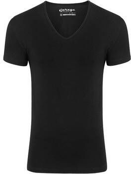 Garage T-shirt Stretch Basic Zwart Diepe V-Hals