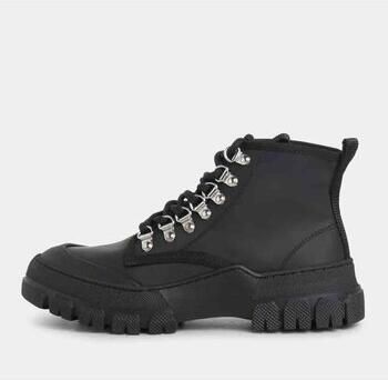 Garment Project Broek Twig high GPW2395 999 Black rubberized leather